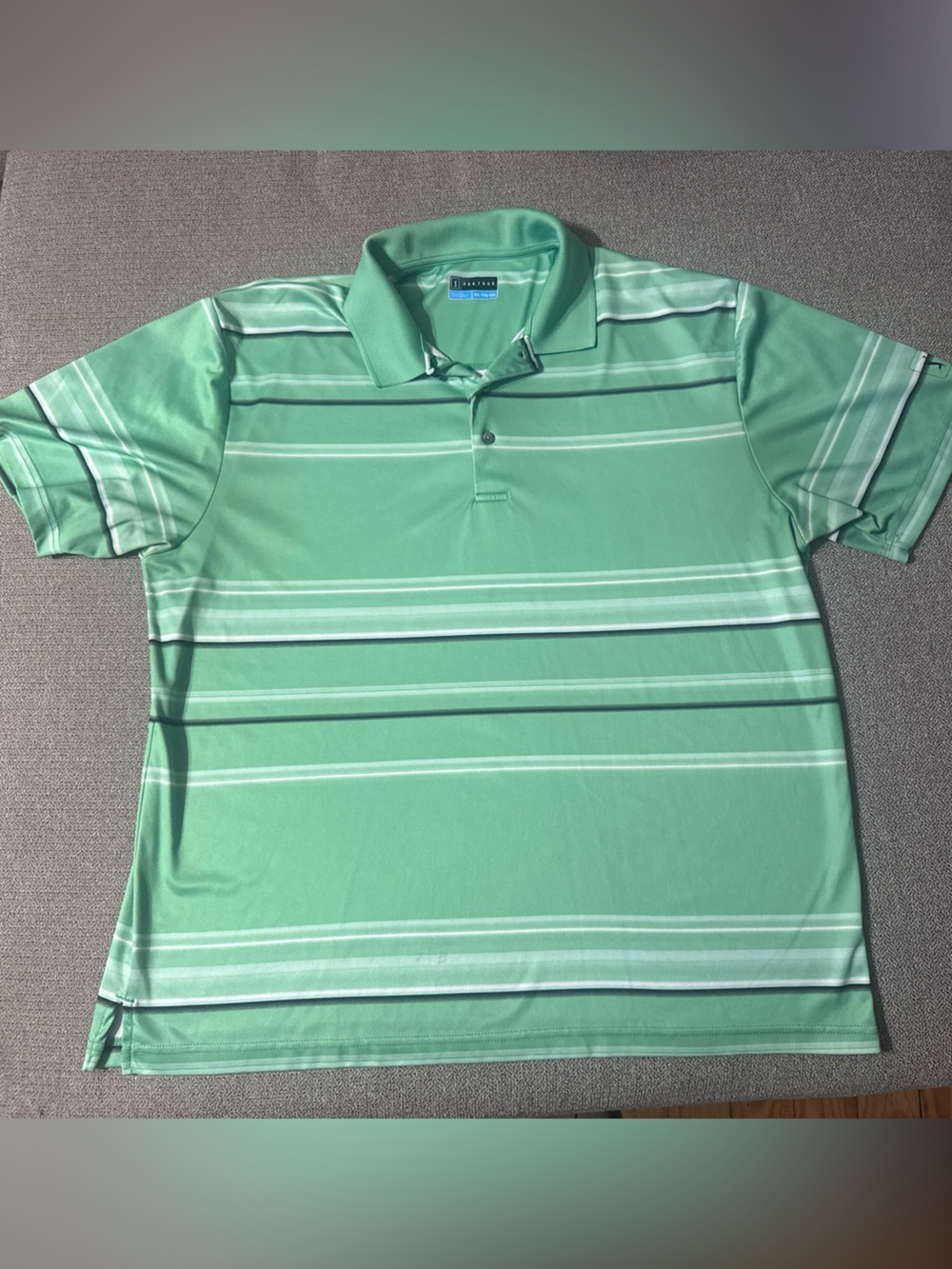 Jordan Men's Mint Green Striped Polo